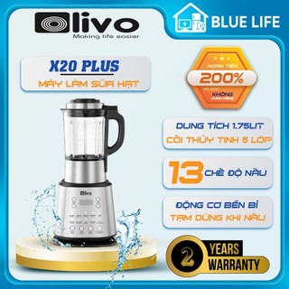 Máy Làm Sữa Hạt OLIVO X20 PLus, Sấy Khử Khuẩn - Tạm Dừng Khi Nấu, 2000W - 1,75L, Bảo Hành Chính Hãng