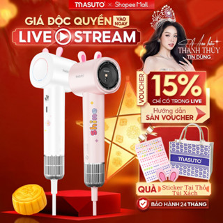 [791K TRÊN LIVE] Máy sấy tóc AI ion âm Masuto SkyAI cảm biến tự động điều chỉnh nhiệt độ bảo vệ da đầu tối ưu