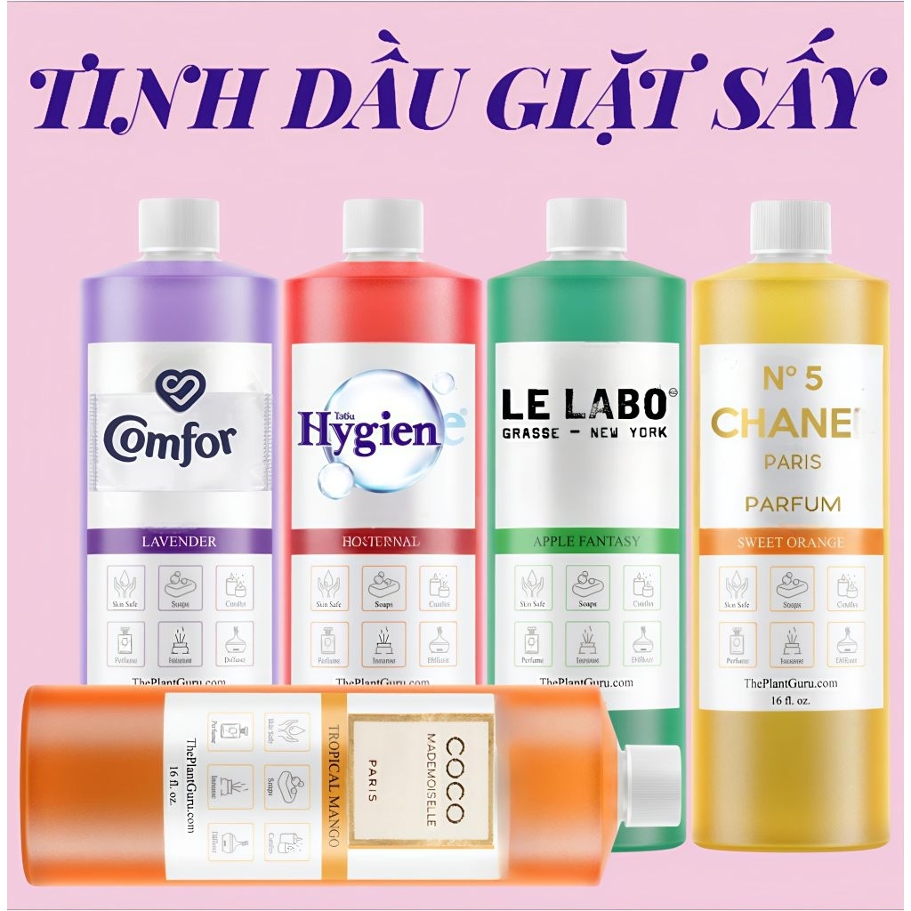 TINH DẦU GIẶT SẤY - HƯƠNG THƠM SANG TRỌNG - NHẬP KHẨU CHÂU ÂU - TINH DẦU XỊT THƠM QUẦN ÁO DÙNG CHO TIỆM GIẶT SẤY.