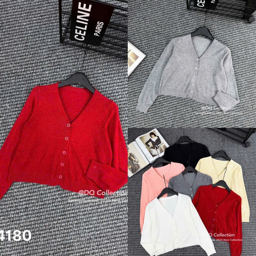 Áo Len Cổ Tim Dài Tay Dáng Ngắn Size S M - Halinh Shop - Áo Len Nữ Hàng Qcl1