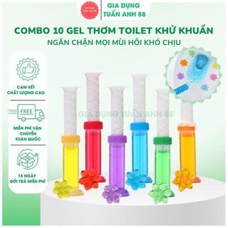  Combo 10 tuýp Mix Màu Gel thơm làm sạch khử mùi vệ sinh Diệt khuẩn khử trùng bồn cầu hình bông hoa - GDTA88 