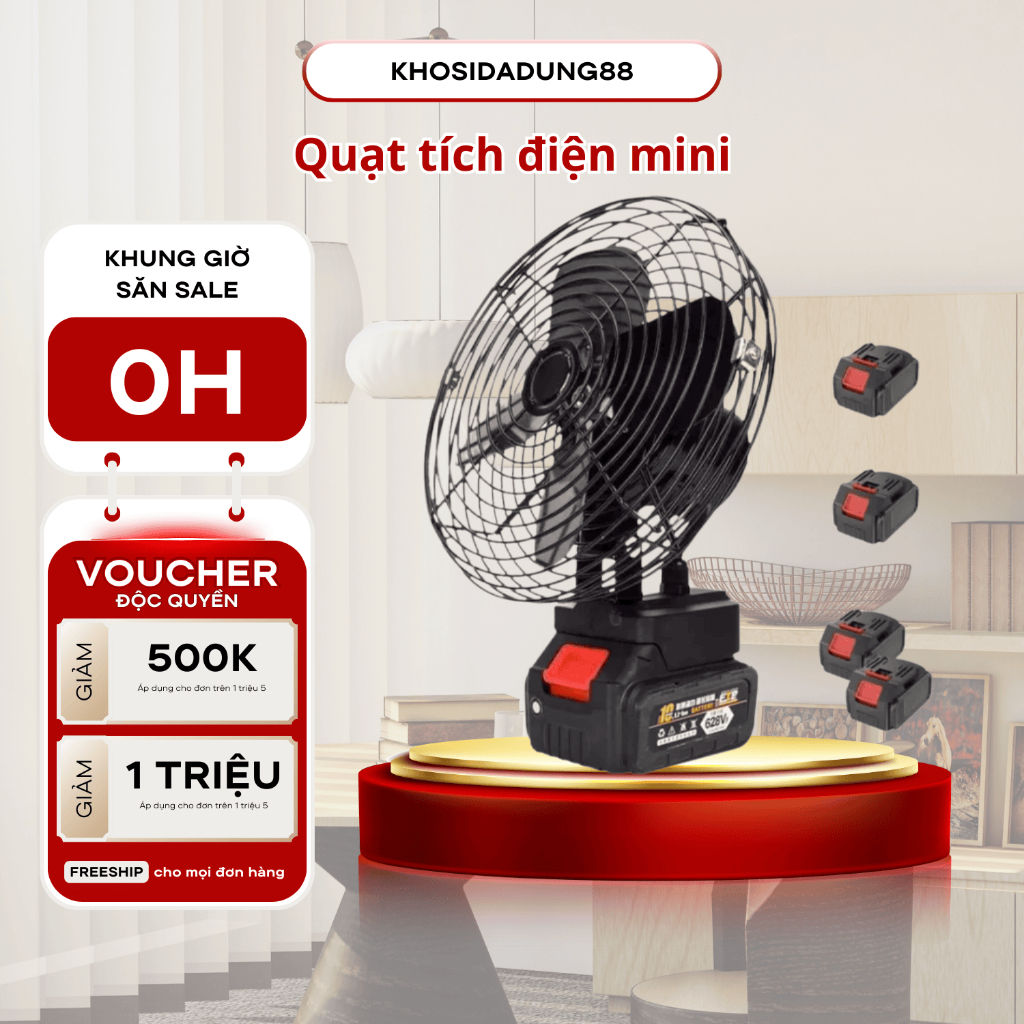 (Hàng Việt Nam Chất Lượng Cao) Quạt Tích Điện Mini Để Bàn Điện Cơ 89 Làm Mát Cực Nhanh, Sử Dụng Liên Tục Nhiều Giờ