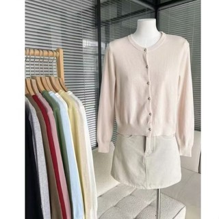  SẴN  ẢNH THẬT  Áo khoác len cardigan cổ tròn cài khuy mỏng mongtoghi mùa thu khoác ngoài xinh ulzzang màu pastel dịu dàn 