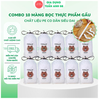 [ Combo 5-10 ] Túi màng bọc thực phẩm JYoohome chất liệu PE co dãn có chun siêu dai, Túi gấu bọc đồ ăn GDTA88