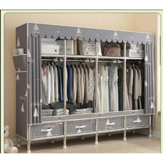 Tủ ngăn kéo tủ vải đựng quần áo khung thép Tủ quần áo tủ vải đựng quần áo Vải Khung thép treo
