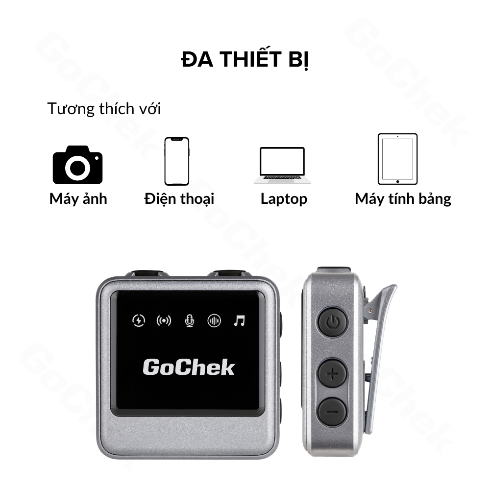Thiết bị thu âm chuyên nghiệp Gochek tích hợp sử dụng đa thiết bị đa chức năng, Mic thu âm không dây Gochek Ultra Plus | BigBuy360 - bigbuy360.vn