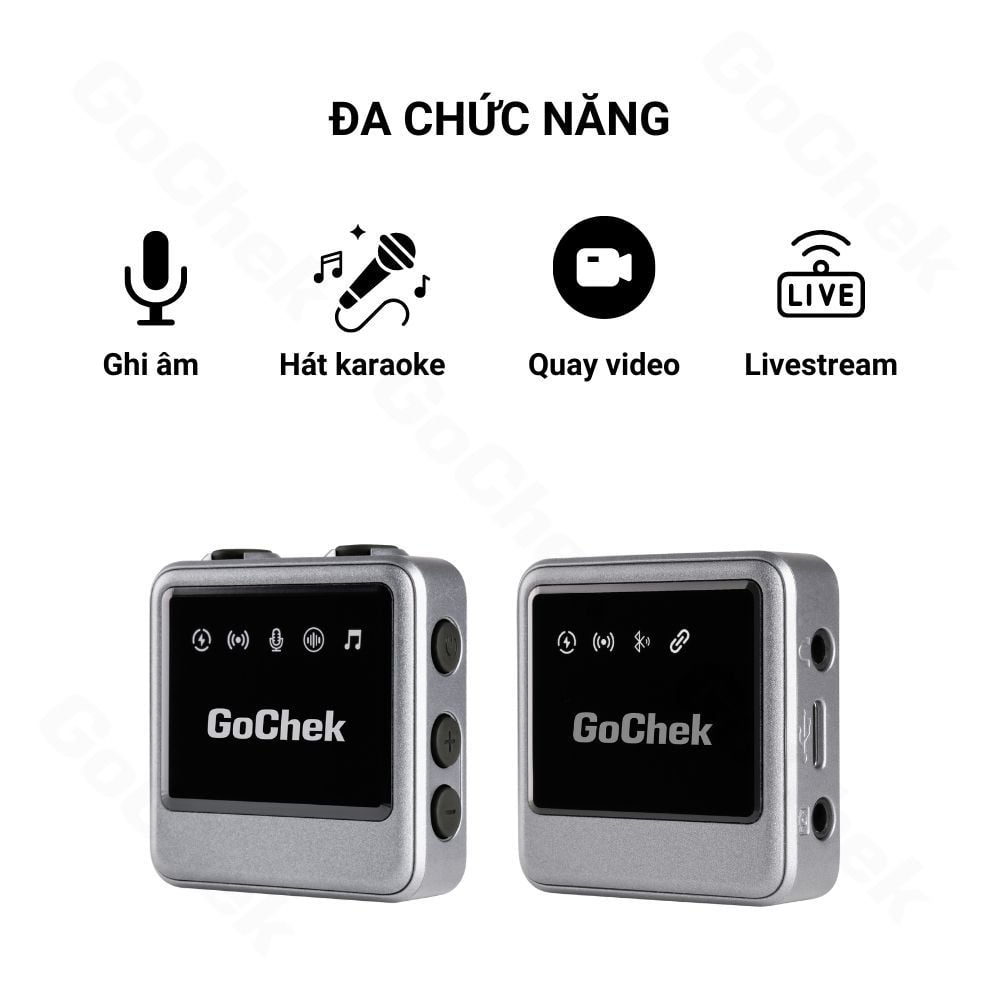Thiết bị thu âm chuyên nghiệp Gochek tích hợp sử dụng đa thiết bị đa chức năng, Mic thu âm không dây Gochek Ultra Plus | BigBuy360 - bigbuy360.vn