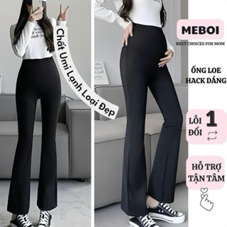 Quần Bầu ống loe vải Umi Lạnh dày dặn co giãn 4 chiều mặc siêu mát mặc cả 4 mùa-mẹ Bối u2