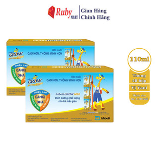  Combo 2 thùng 48 hộp sữa pha sẵn Abbott Grow Gold chính hãng hương vani 110ml 