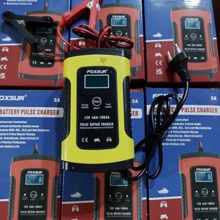  Sạc bình ắc quy 12V ô tô xe máy tự ngắt khử sunfat FOXSUR 5A - 4Ah-100Ah 