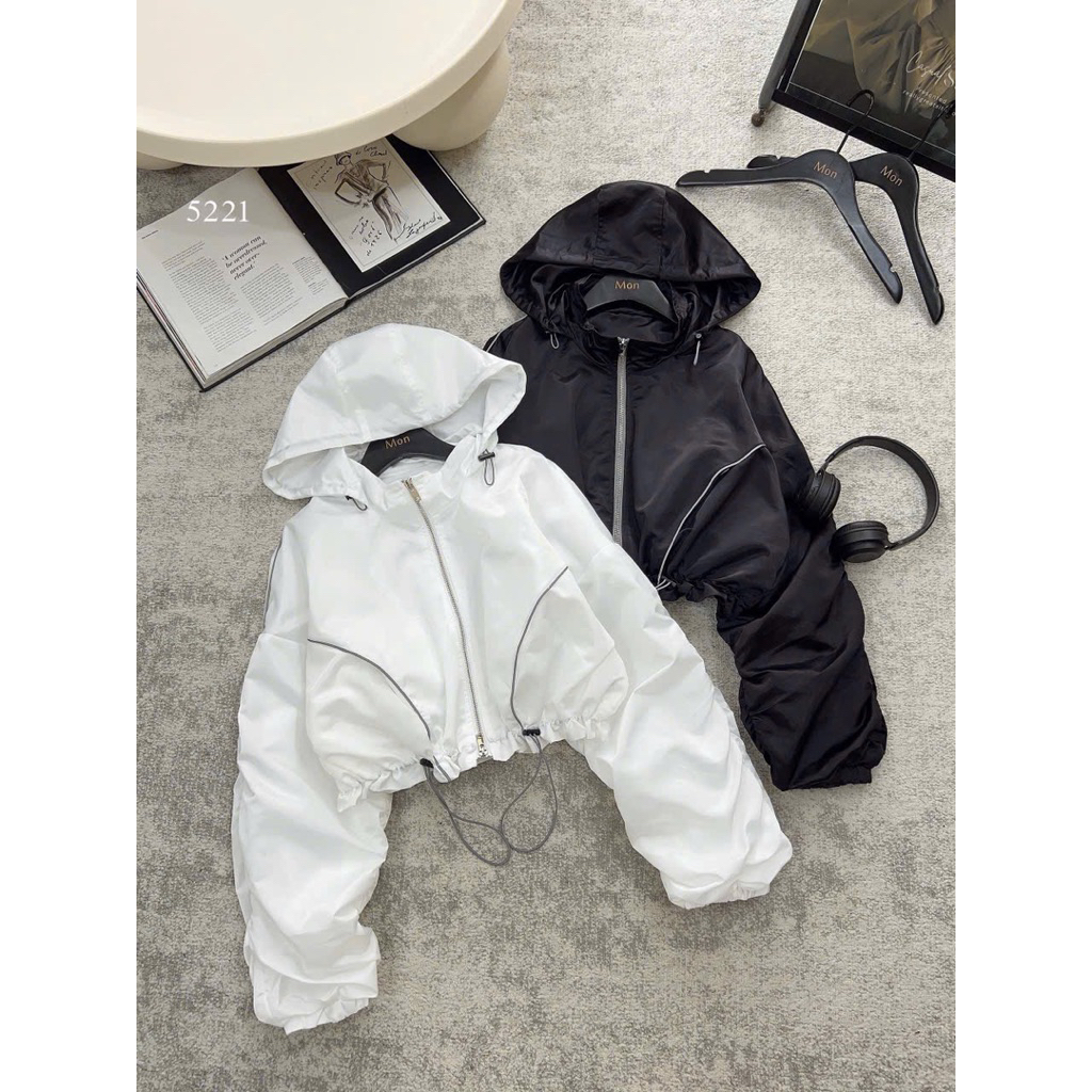 Áo khoác gió có mũ tay chun QCL1 (5221)