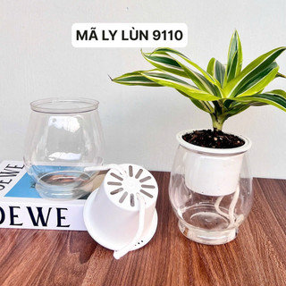 💥RẺ VÀ ĐẸP !!☄️COMBO 2 Chậu thuỷ sinh tự tưới, chậu trồng cây và hoa, trang trí bàn làm việc, phòng khách kt 11x13cm