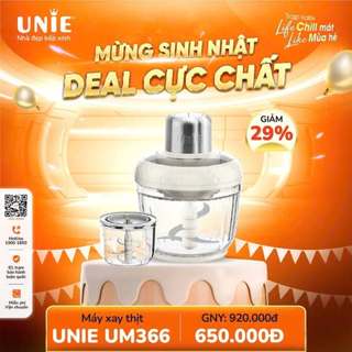 Máy Xay Thịt 2 Cối Thủy Tinh Unie UM366, 400W, Đa Năng, Chế Độ Tự Ngắt An Toàn, Hàng Chính Hãng