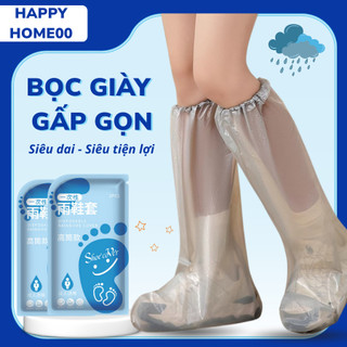 Combo 5 Túi bọc giày đi mưa chống thấm gấp gọn, ủng đi mưa siêu dày dặn, tái sử dụng nhiều lần