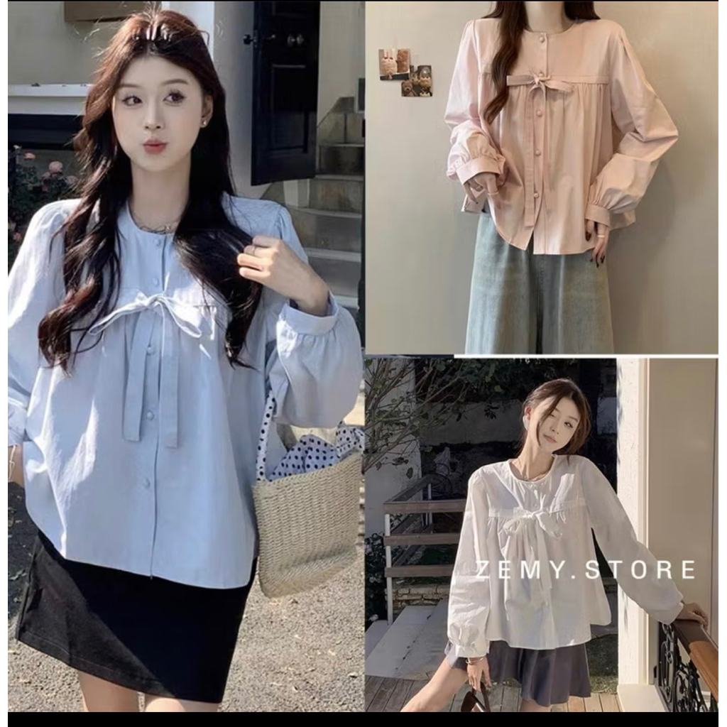 áo sơ mi gắn nơ bigsize 90-150kg