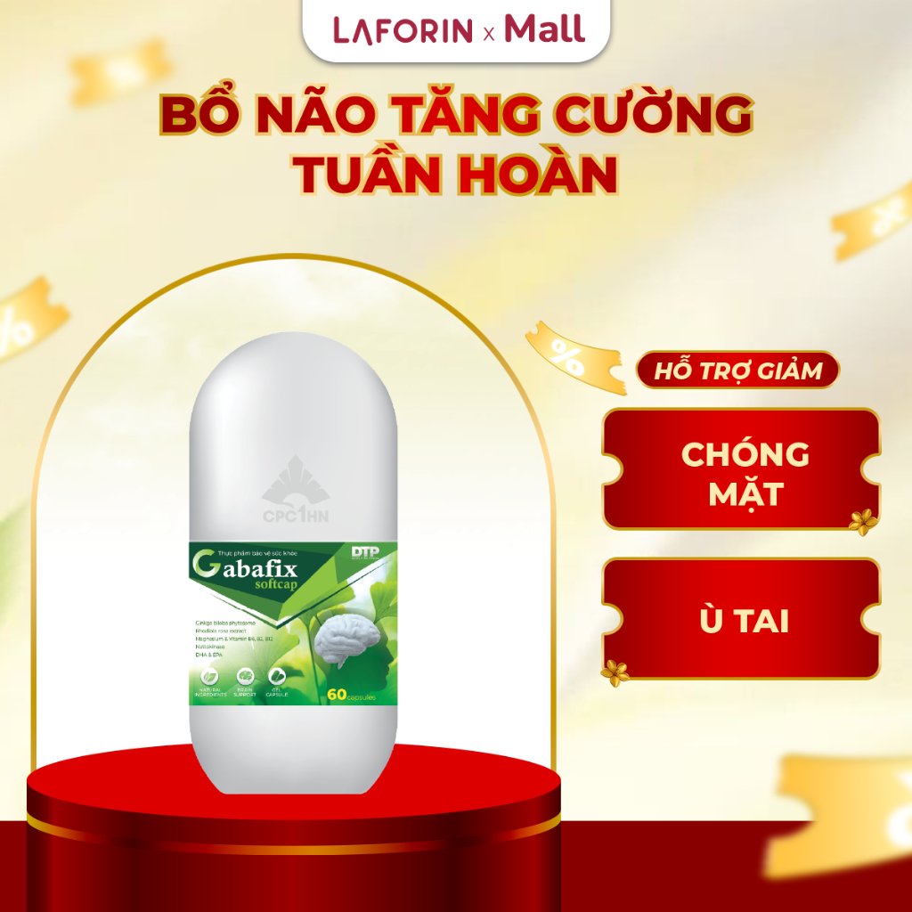 Viên uống bổ não Gabafix Softcap hỗ trợ tăng cường tuần hoàn não và cải thiện trí nhớ