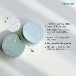  Phấn phủ bột kiềm dầu mịn lì lâu trôi INNISFREE No Sebum Mineral Powder 5g 