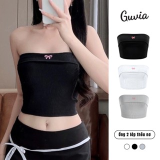 Áo Ống Nơ Quây Ngực GUVIA Ôm Body, Áo ống 2 Lớp Cúp Ngực Chất Thun Gân Dày Dặn CR40