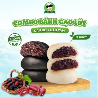 [COMBO LINH HOẠT] Bánh Gạo Lứt Đậu Đỏ, Bánh Gạo Lứt Dâu Tằm Ít Đường Mềm Dẻo Thơm Ngon Ít Calo Healthy Túi 250g 500g 1kg