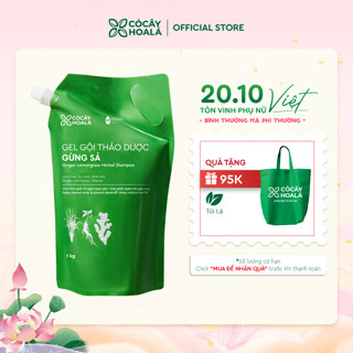Túi Refill Gel Gội Thảo Dược Gừng Sả 1000g Ngăn Tóc Bết Dầu Cỏ Cây Hoa Lá