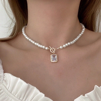 Chuỗi Cổ Ngọc Trai Choker 6ly Mix Mặt Đá Cổ Điển Mix Mặt Đá - Ngọc Trai Trường Thịnh