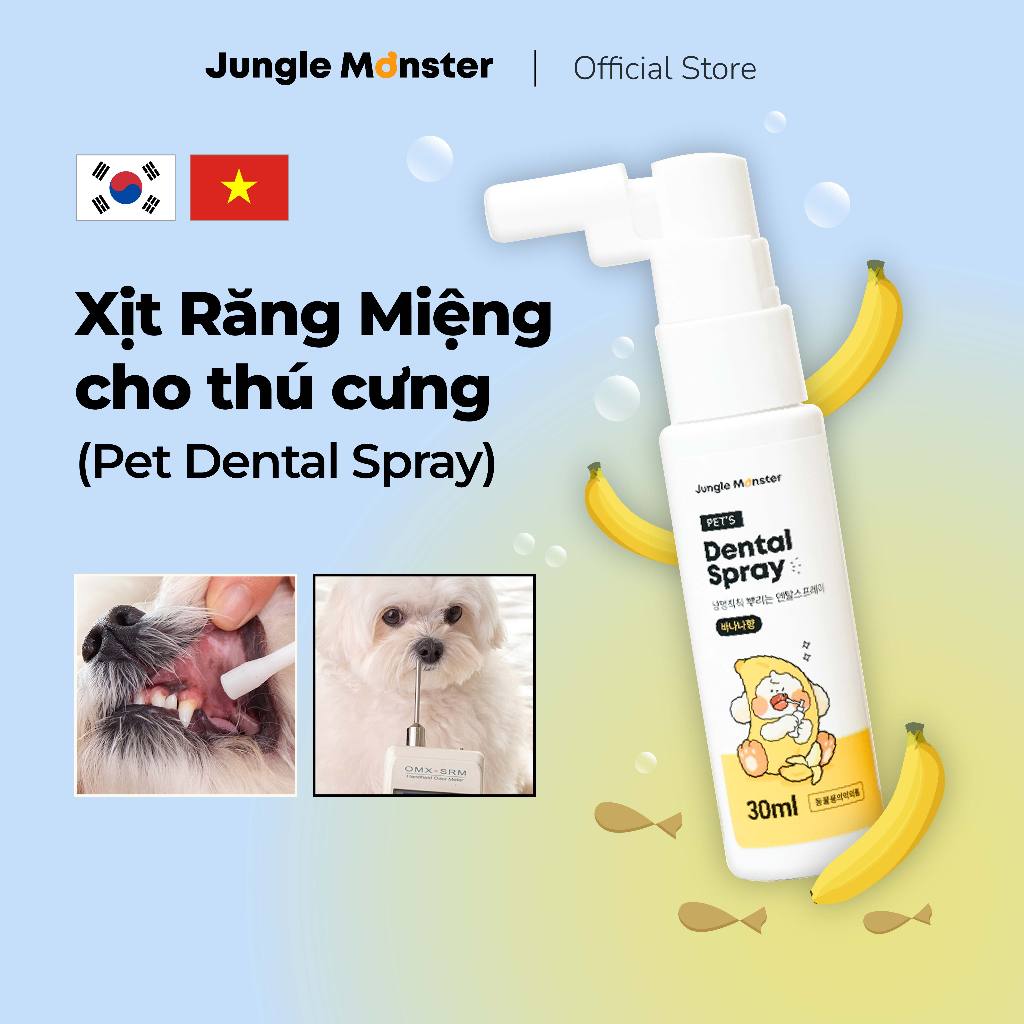 XỊT THƠM RĂNG MIỆNG CHO THÚ CƯNG JUNGLE MONSTER – MADE IN KOREA, chai 30ml