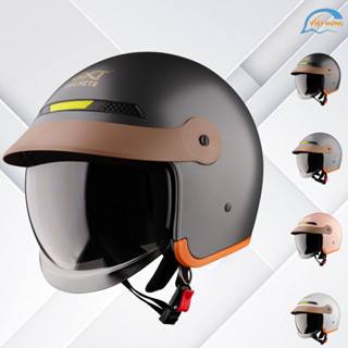  Mũ bảo hiểm 3 4 Gxt Gx139 có kính âm đi xe máy kèm lưỡi trai màu nâu thời thượng phù hợp nam nữ 