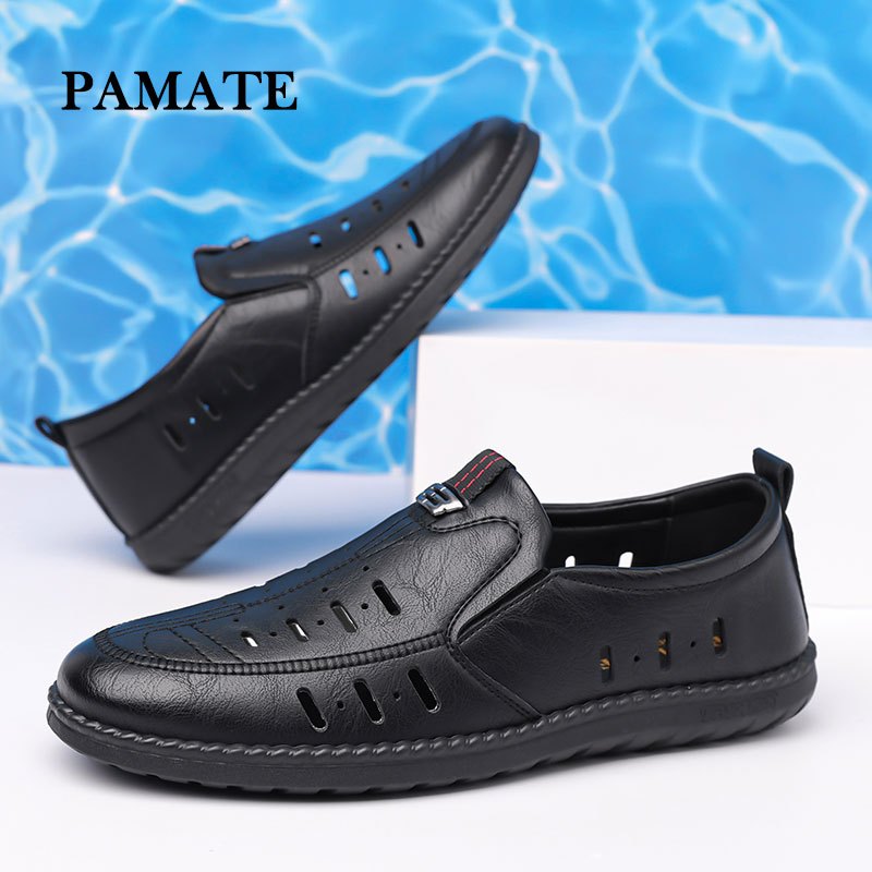 Giày da nam cao cấp 2025, đế cao su siêu nhẹ, thiết kế ôm chân, chống mài mòn, giày lỗ da mềm