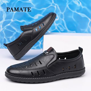 Giày da nam cao cấp 2025, đế cao su siêu nhẹ, thiết kế ôm chân, chống mài mòn, giày lỗ da mềm