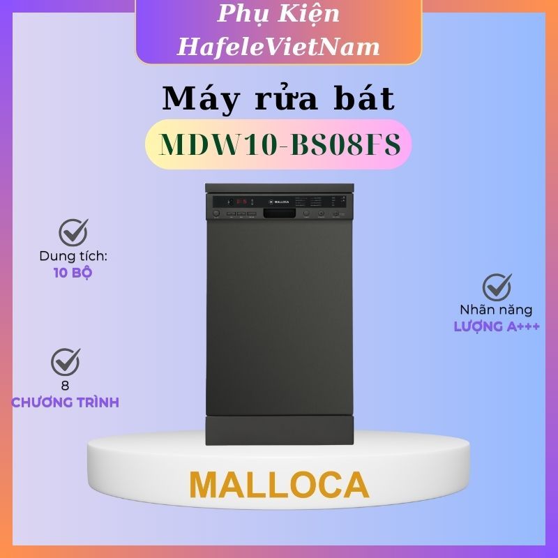 Máy Rửa Chén Độc Lập Malloca MDW10-BS08FS bảo hành 3 năm - Dung Tích Lớn, Phù Hợp Gia Đình