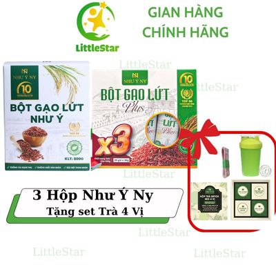 [Mua 3 được 8] Bột Gạo Lứt X3 Plus (20 gói ) và mẫu 800g - Trà lá nam -  Gạo Lứt Như Ý Ny - Kèm Ly