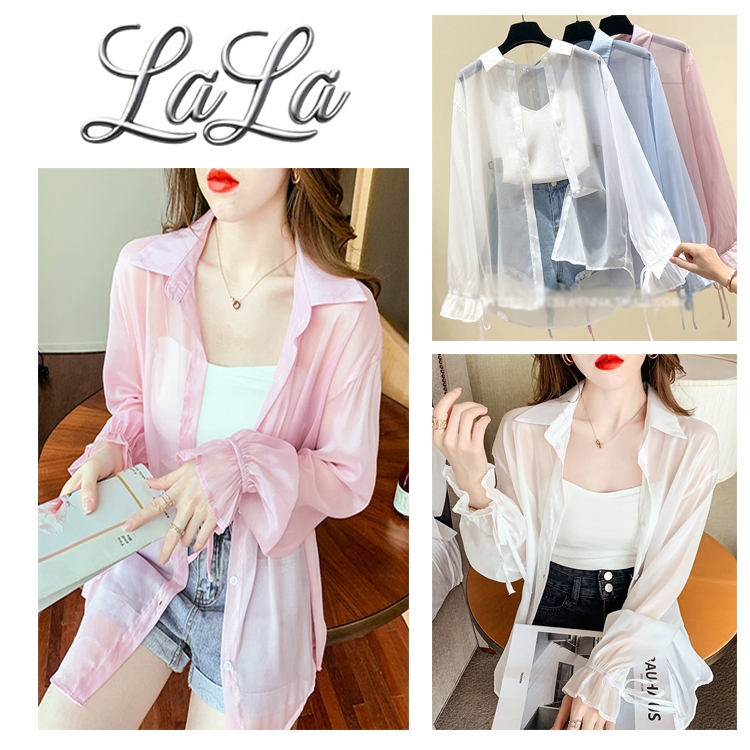 Áo sơ mi nữ tay phồng tiểu thư chất voan mềm, mịn phong cách trẻ trung, cá tính  SM011 LALA STORE