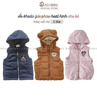 [3-36M | 4-16KG] Áo khoác gile phao gấu mickey xuất dư cho bé