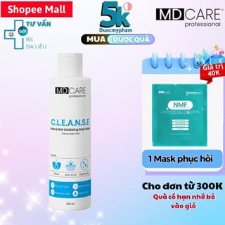 Sữa Tắm Giảm Mụn Tẩy Tế Bào Chết AHAs & BHA MD CARE Exfoliating Body Wash 200ml