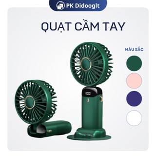 Quạt Mini Cầm Tay Didooglt 5 Cấp Độ Gấp Gọn Có Màn Hình LED  Xoay Linh Hoạt 90 Độ Có Đế Giữ