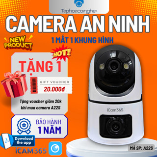  Camera AI Trong Nhà  Ngoài Trời iCam365 A22S 2 Mắt Hình Ảnh Rõ Nét Đàm Thoại 2 Chiều Xoay 360 độ Bảo Hành 12T 