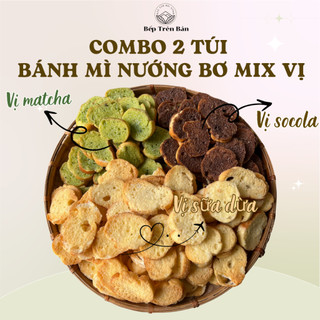  Bánh mì nướng bơ mix vị - vị bơ tỏi socola matcha bơ sữa sữa dừa đẫm sốt giòn rụm 