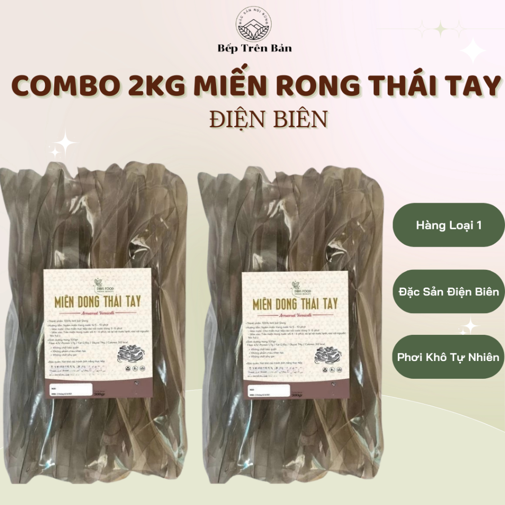 Miến dong sùng bầu, miến dong sợ to thái tay đặc sản điện biên beptrenban