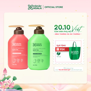 Combo Dầu Gội Xả Bưởi Trà Cỏ Cây Hoa Lá 500g Phục Hồi Tóc Hư Tổn