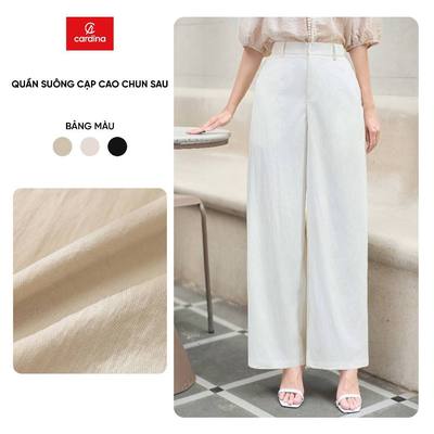 Quần dài nữ CARIDNA dáng suông chất thô dũi cạp cao chun sau  tôn dáng 5QDT38