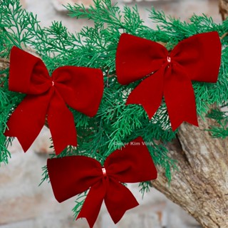  Set 5 Nơ Nhung Đỏ Đậm NV19 Sang Trọng Trang Trí Noel Giáng Sinh 