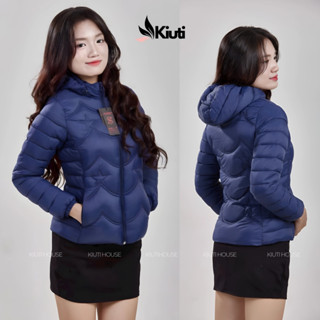 Áo khoác phao nữ siêu nhẹ Trần Hai Mặt Bông Vi Sinh Kháng Khuẩn Hoạ Tiết Hình Sao Vải Polyester Áo khoác nữ Kiuti