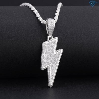 Dây chuyền bạc thời trang nam mặt tia chớp đính đá Zirconia phong cách Hiphop DCA0122 - Trang Sức TNJ