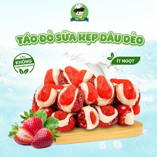 Kẹo Táo Đỏ Kẹp Sữa Lạc Đà Nhân Dâu Tây Không Đường Thơm Ngon Shin Food, Kẹo Táo Đỏ Kẹp Sữa Dâu Dẻo Dưỡng Nhan Healthy