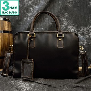 Cặp da công sở Da bò thật 100% Da sáp ngựa điên Cao Cấp Bảo Hánh 3 Năm - Đồ Da Kingshop