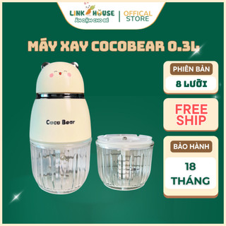  Máy Xay Ăn Dặm Coco Bear 8 Lưỡi Hình Mèo - Gấu Máy Xay Cháo Thịt Rau Củ Nhuyễn Mịn Cho Bé 