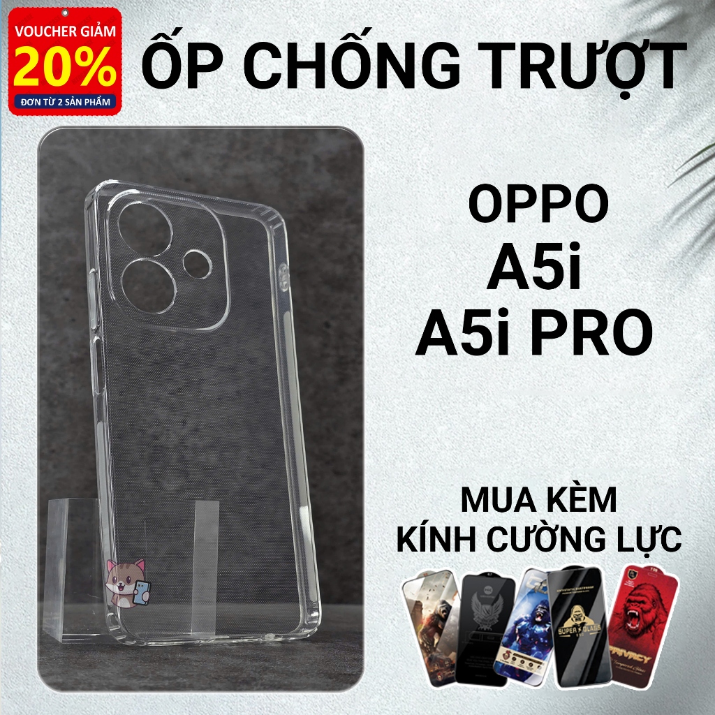 Ốp lưng Oppo A5i, A5i Pro Meocase chống trơn trượt | Ốp điện thoại Oppo dẻo bảo vệ camera đt toàn di