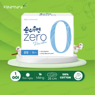  Băng vệ sinh KleanNara Soonsoohanmyeon Zero siêu êm thoáng Hàn Quốc Size M 26cm - 16 miếng gói 