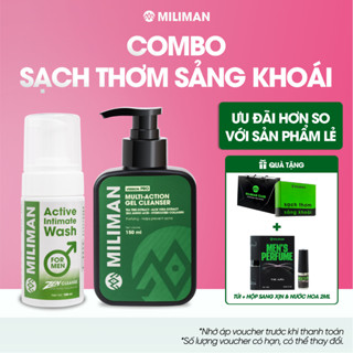  Combo Sạch Thơm Sảng Khoái | Gel Rửa Mặt & Bọt Vệ Sinh Nam Miliman Tự Tin Suốt Ngày 