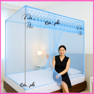 Mùng ngủ chông muỗi cao cấp khung inox + màn tuyn dây thái lạnh, màn khung không khoan tường